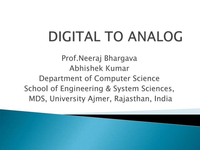 Digital to analog 