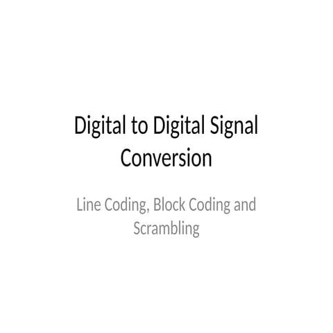 Comprehensive Overview of Digital to Digital Signal Conversion ...