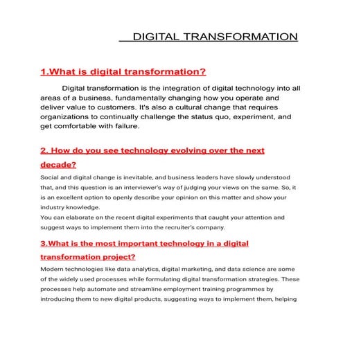 The Future of Business: Trends in Digital Transformation | PDF