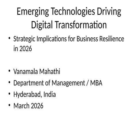Emerging Technologies Shaping Business Resilience and Digital ...