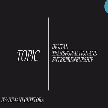 Digital transformation and entrepreneurship