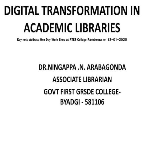 Digital transformation in academic libraries