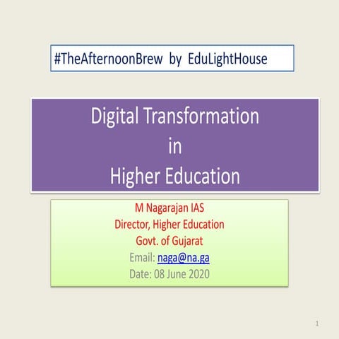 Digital Transformation in Higher Education   M Nagarajan IAS
