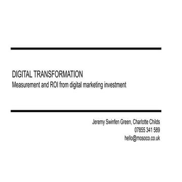 Digital transformation: measuring your digital marketing returns