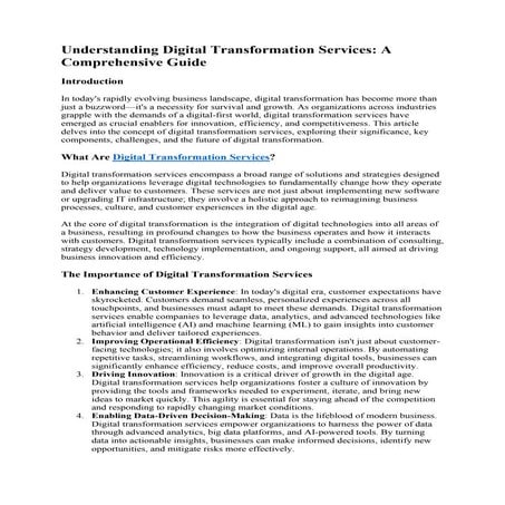 Understanding Digital Transformation Services: A Comprehensive Guide