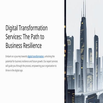 Digital Transformation Services: The Path to Business Resilience