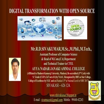 Digital Transformation with Open Source  - R.D.Sivakumar