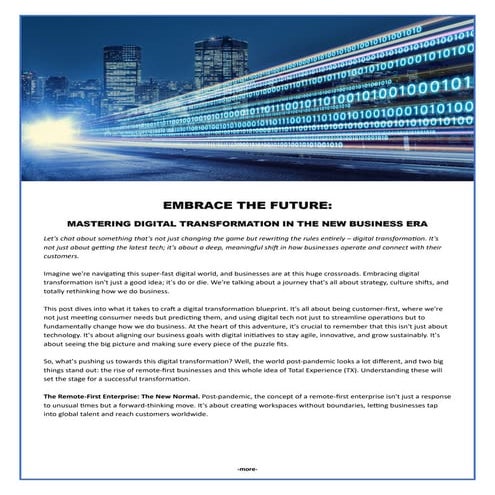 MASTERING DIGITAL TRANSFORMATION IN THE NEW BUSINESS ERA