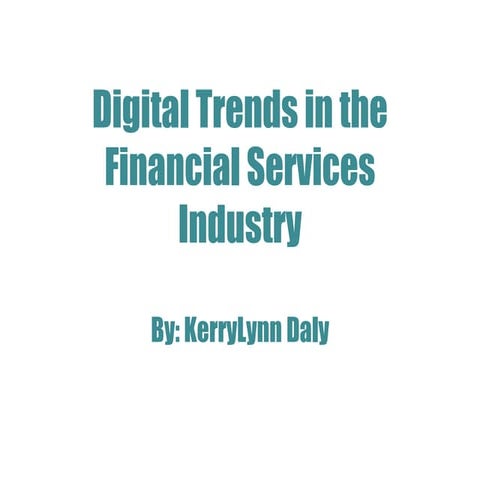 Digital Trends in the Financial Services Industry