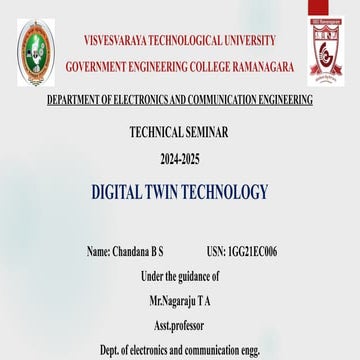 Digital twin technology.pptx technical seminar presentation