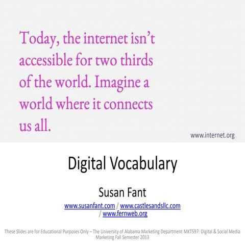 Digital Vocabulary in Digital and Social Media Marketing
