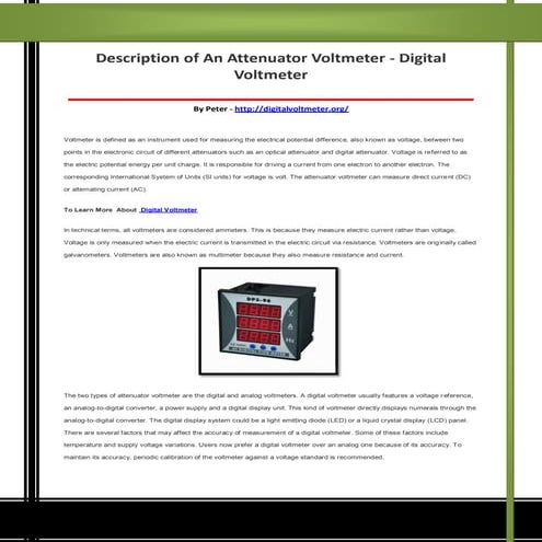 Digital voltmeter | PDF