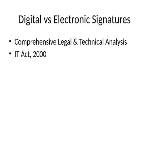Comprehensive Legal and Technical Analysis of Digital vs Electronic ...
