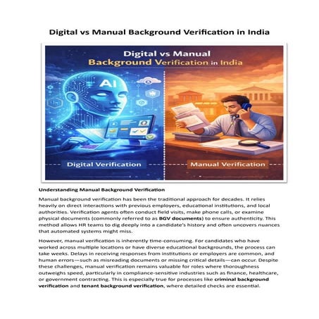 Digital vs Manual Background Verification in India: Ensuring Accurate ...