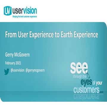 From User Experience to Earth Experience