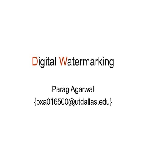 DigitalWatermarking.ppt