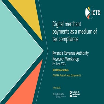 Digital merchant payments as a medium of tax compliance – F Santoro