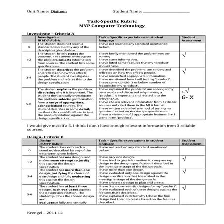 D igiteen+grade+9+rubric