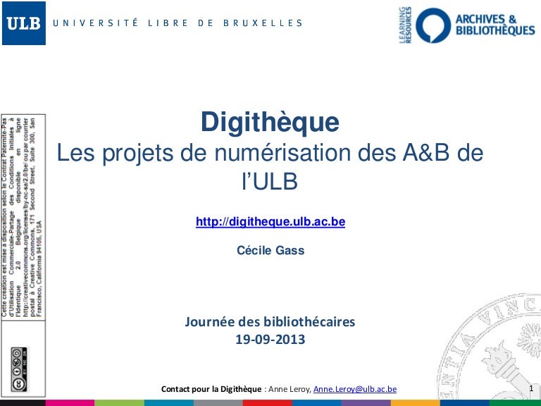 Page De Garde Ulb Digitheque des Archives & Bibliotheque ULB