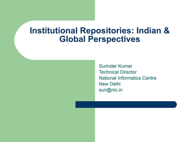 Digitisation and institutional repositories 1