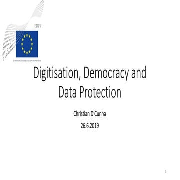 Digitisation, democracy and the regulation of personal data use for political...