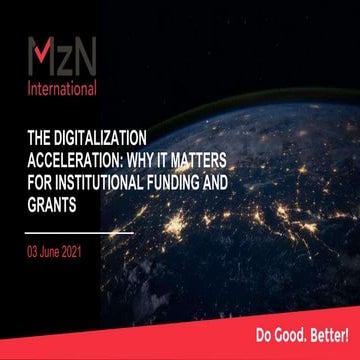 Digitalization acceleration:  Why it matters for institutional funding and gr...
