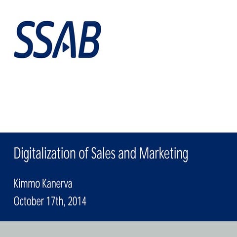 Digitization of sales and marketing seminar in stockholm 17 october 2014