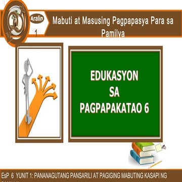 Edukasyon sa Pagpapakatao 6 Grade 6 1st Quarter Week 1