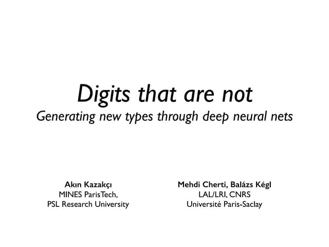 Creativity through deep learning
