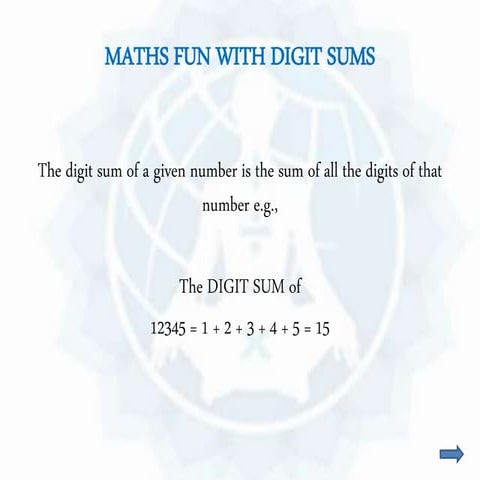 Maths Fun with Digit Sums | PPT