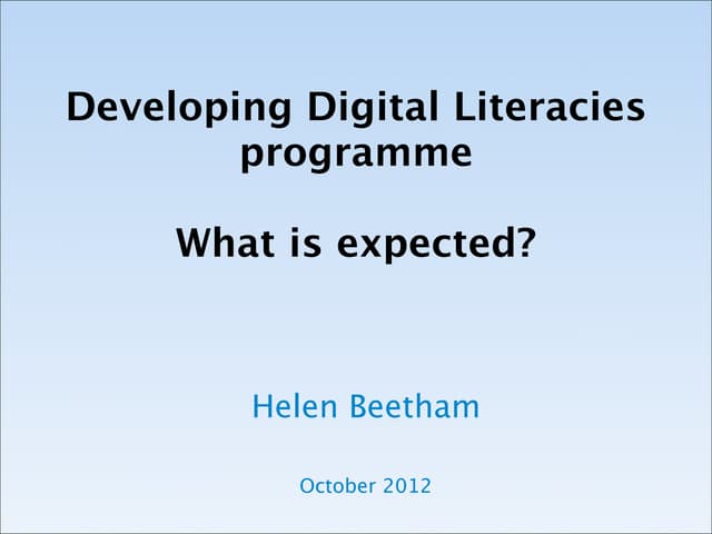 DDL Programme Meeting Oct12