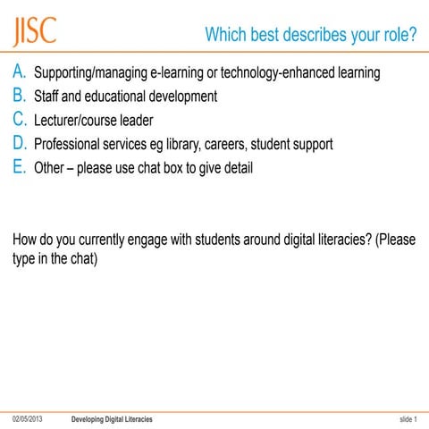 Changing student practices and digital literacies