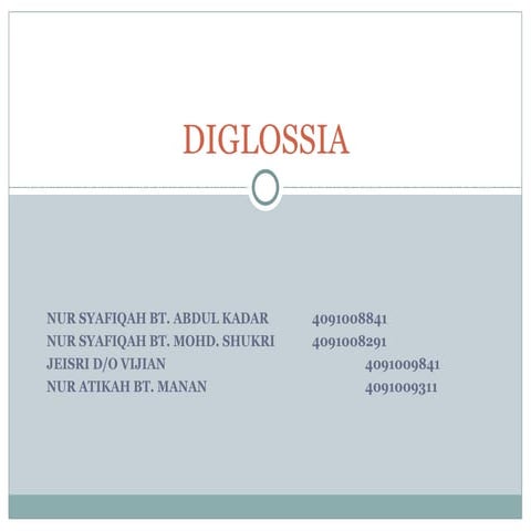 Diglossia 