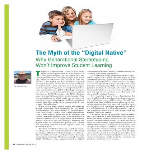 The Myth of the Digital Native: Why Generational Stereotyping Won’t Improve S...