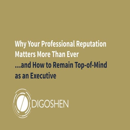Why your professional reputation matters more than ever - Interview with Per ...