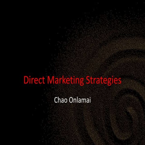 Diirect marketing strategies