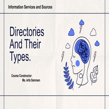 Comprehensive Guide to Directories: Types, Uses, and Evaluation | PPTX