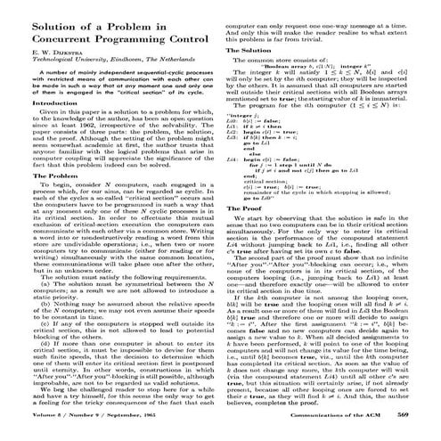 Solution of a Problem in Concurrent Programming Control : Notes | PDF