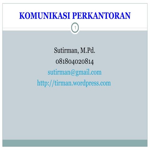Komunikasi Perkantoran