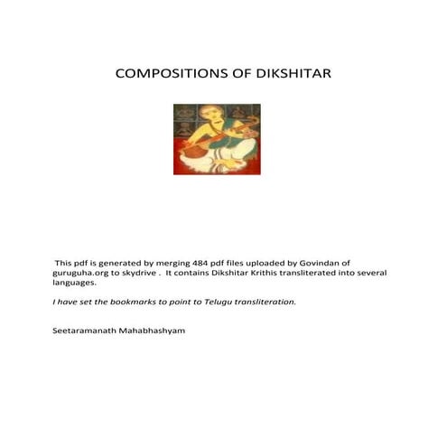 Dikshitar Compositions Telugu pdf with bookmarks