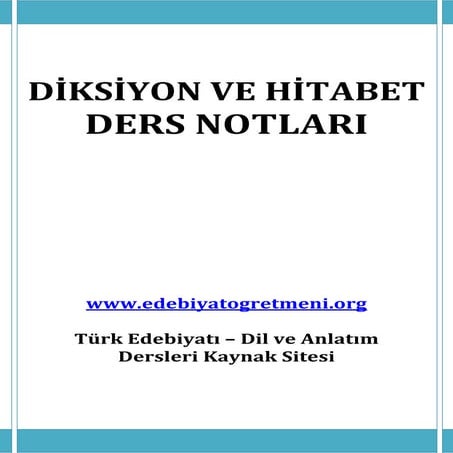 Diksiyon ve hitabet ders notlari