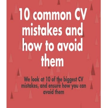 PPT: How to Avoid 10 common CV mistakes. | PPTX