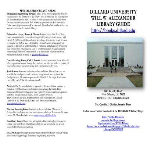 Dillard University Library Guide Fall 2011 Spring 2012