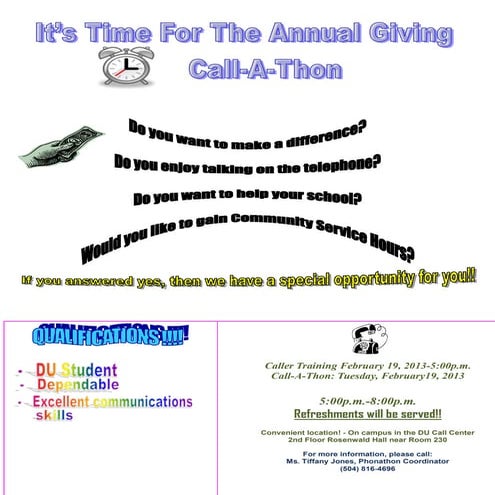 Dillard university phonathon february 2013