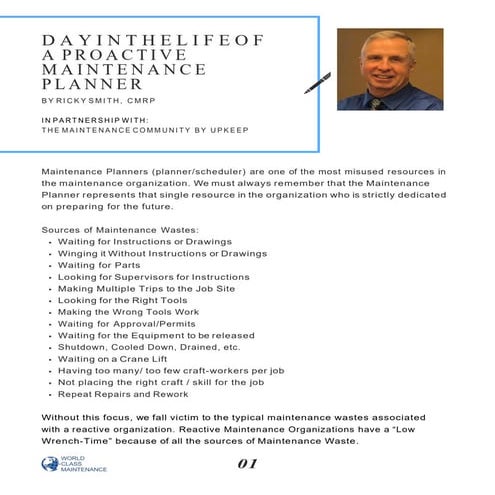 Day in the Life of a Proactive Maintenance Planner