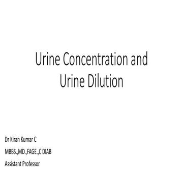 Dilution and concentration of urine for dental 