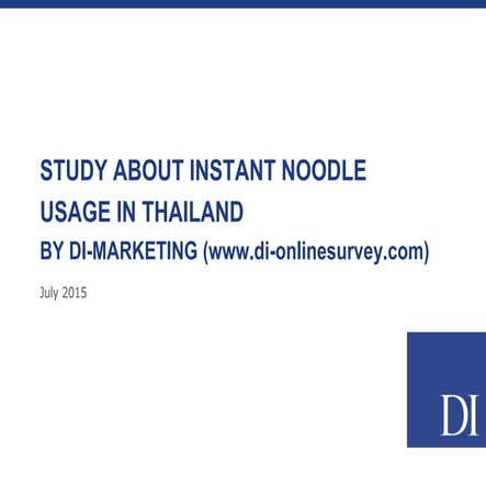 Instant noodle usage in Thailand