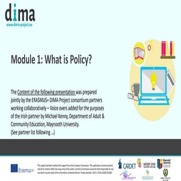 Module 1: What is Policy? Dima course content