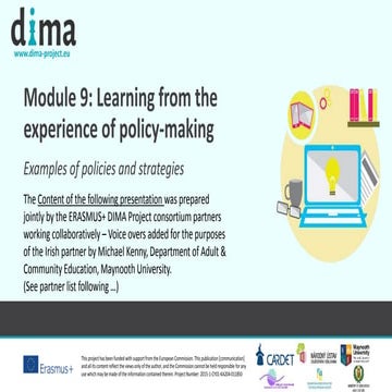 Module 9: Learning from the experience of policy-making Dima course content
