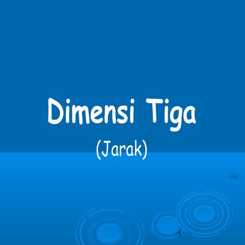 Dimensi tiga-jarak